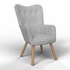 FAUTEUIL NATALIE - Natuurlijke kleuren/Lichtgrijs, Modern, Hout/Textiel (64/99/69cm) - Bessagi Home