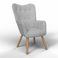 Relax Fotel Natalie - világosszürke, Modern, textil/fa (64/99/69cm) - Bessagi Home