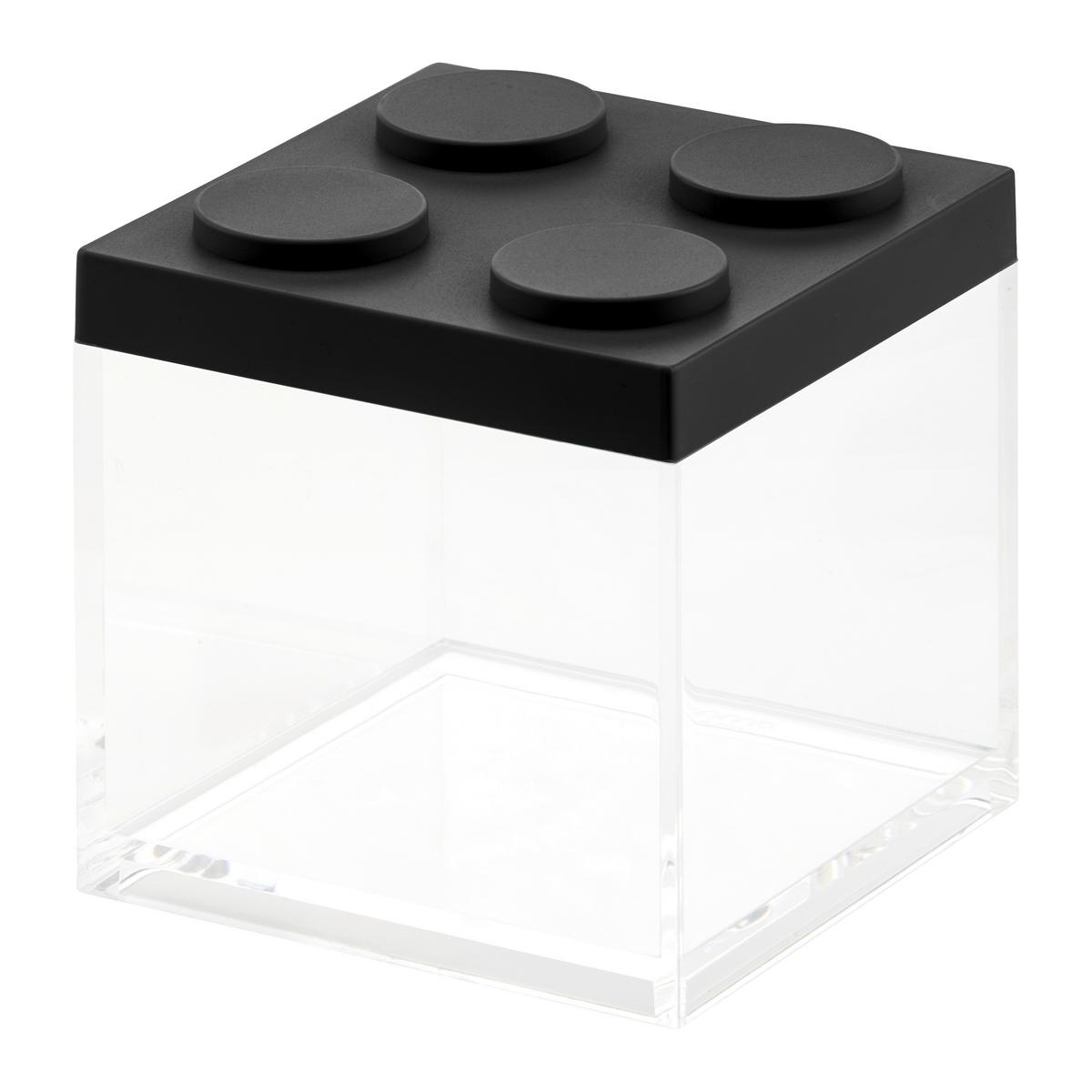 POJEMNIK KUCHENNY AGNETO - czarny/przezroczysty, tworzywo sztuczne (10/10/10,5cm)