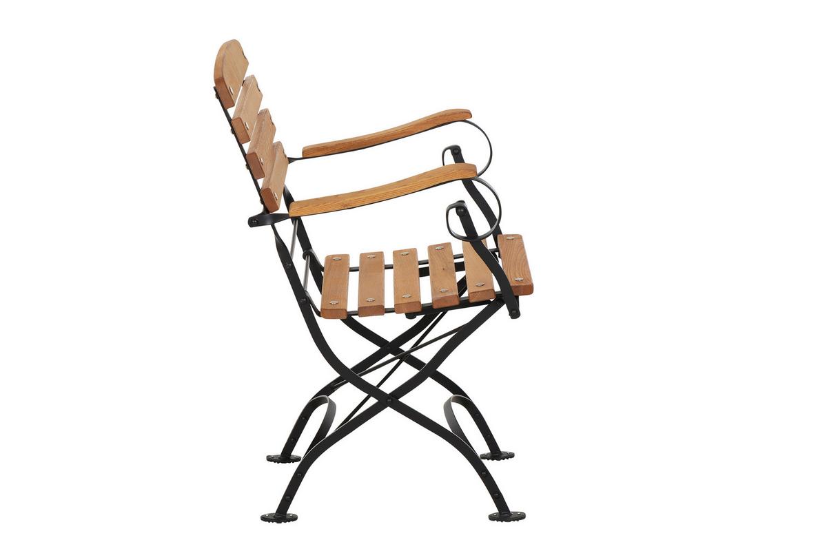 Gartenklappsessel Robinienfarbe Echtholz - Robinienfarben/Schwarz, KONVENTIONELL, Holz/Metall (60/87/57cm) - Siena Garden