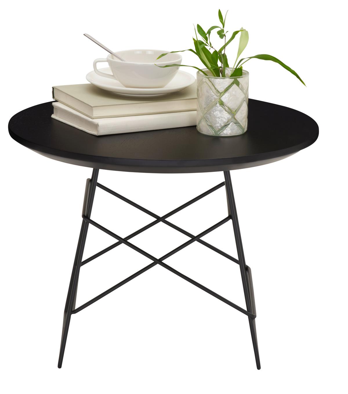 STOLIK KAWOWY GRID - czarny, Design, metal/drewno (45/45/32,5cm) - Innovation