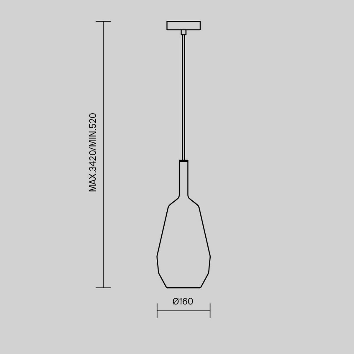 Pendelleuchte Mod271pl-01b7 - Schwarz, Design, Metall (16/342cm) - MAYTONI