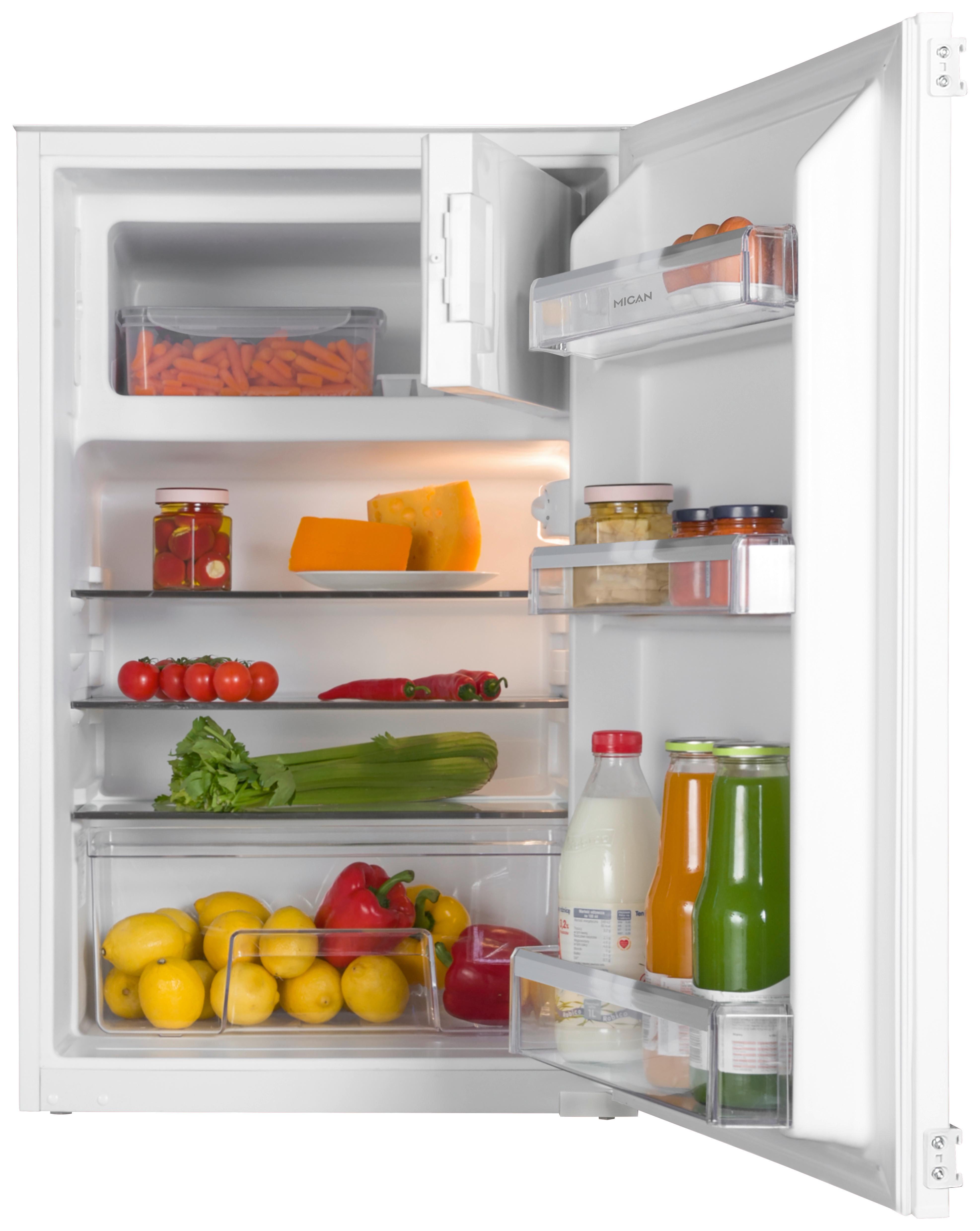 Kühlschrank 30651, Schlepptürtechnik - Weiß, MODERN, Glas (54cm) - Mican