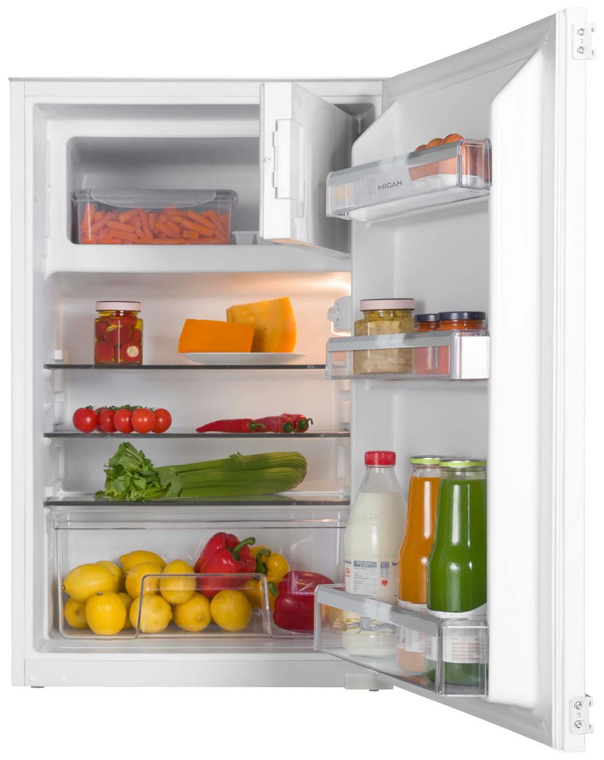 Kühlschrank 30651, Schlepptürtechnik - Weiß, MODERN, Glas (54cm) - Mican