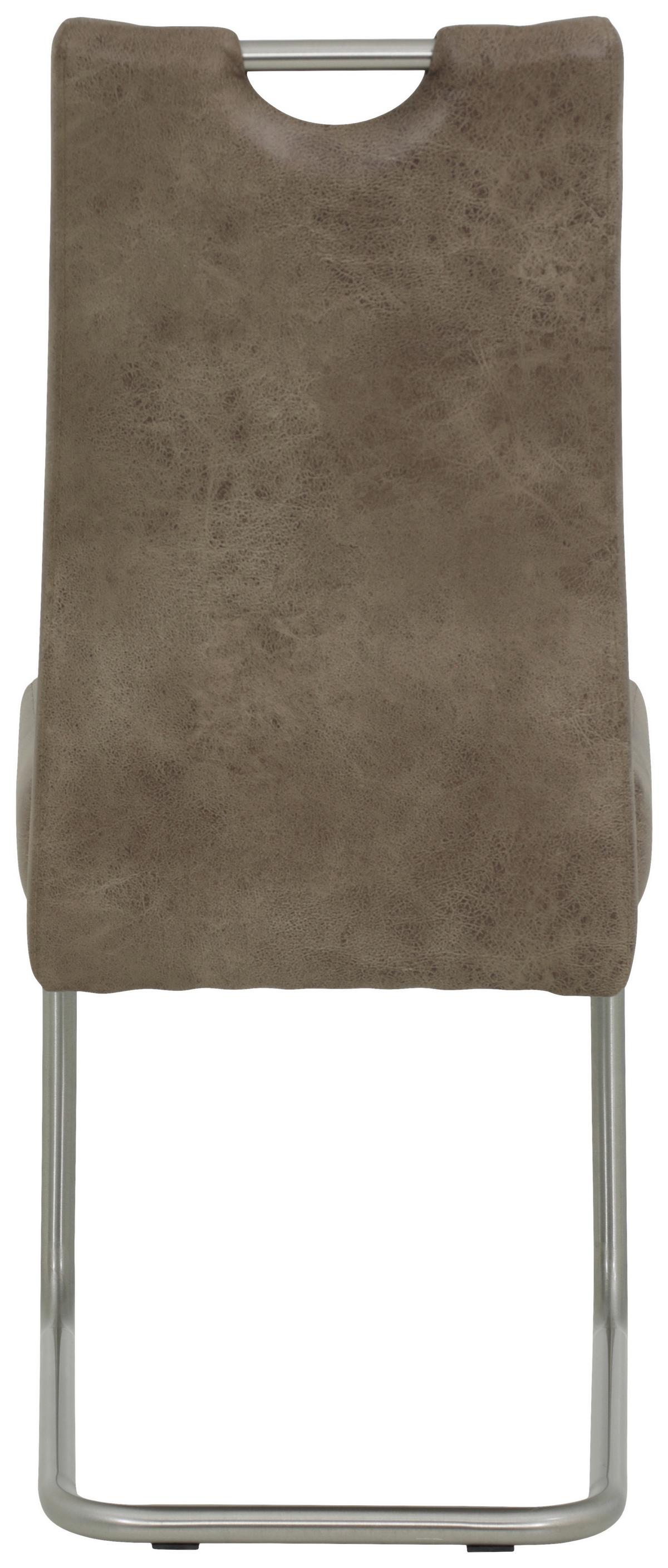 Schwingstuhl gepolstert 4er-Set - Schlammfarben/Edelstahlfarben, MODERN, Textil/Metall (43/99/58cm) - MID.YOU