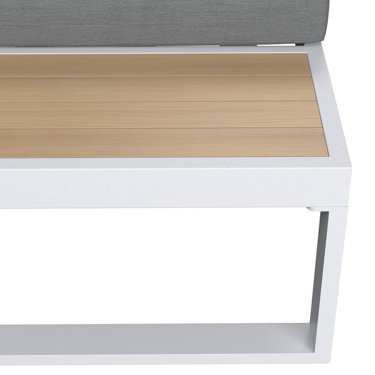 Dining-Loungeset Veneya Grau Outdoorstof/Metall/Polywood - Hellgrau/Naturfarben, MODERN, Kunststoff/Textil - Bessagi Garden