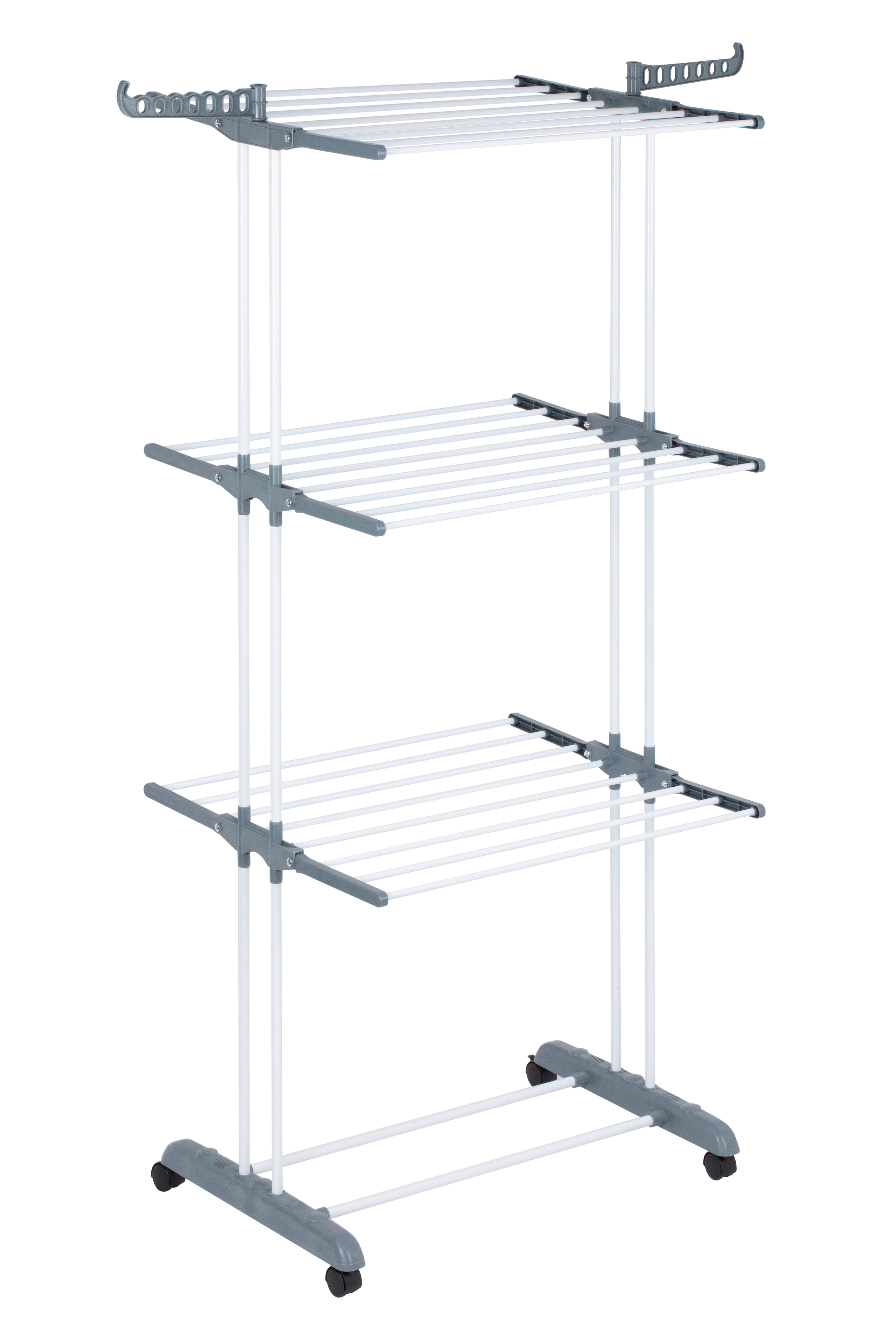 SUSZARKA PIONOWA RACK.51 - kolor stalowy/szary, Basics, tworzywo sztuczne/metal (72/64/170cm) - Homeware