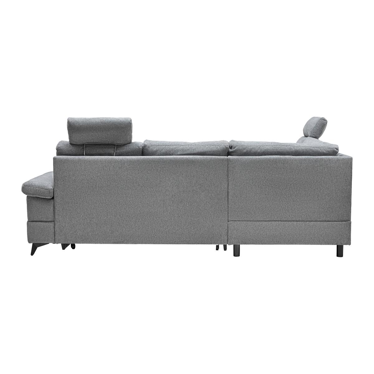 Ecksofa Sara Grau - Schwarz/Grau, MODERN, Textil/Metall (189/87-103/250cm) - Mömax