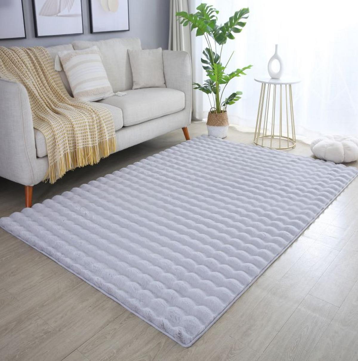 Preproga Z Visokim Florom Ambiance, Srebrna, 120x170cm - srebrne barve, Basics, tekstil (120/170cm) - Novel