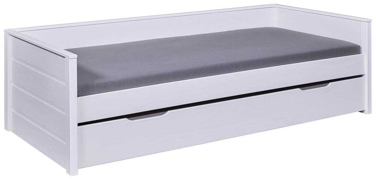 Ausziehbett Dream the Future Weiß - Naturfarben/Weiß, KONVENTIONELL, Holz (90/200cm) - MID.YOU