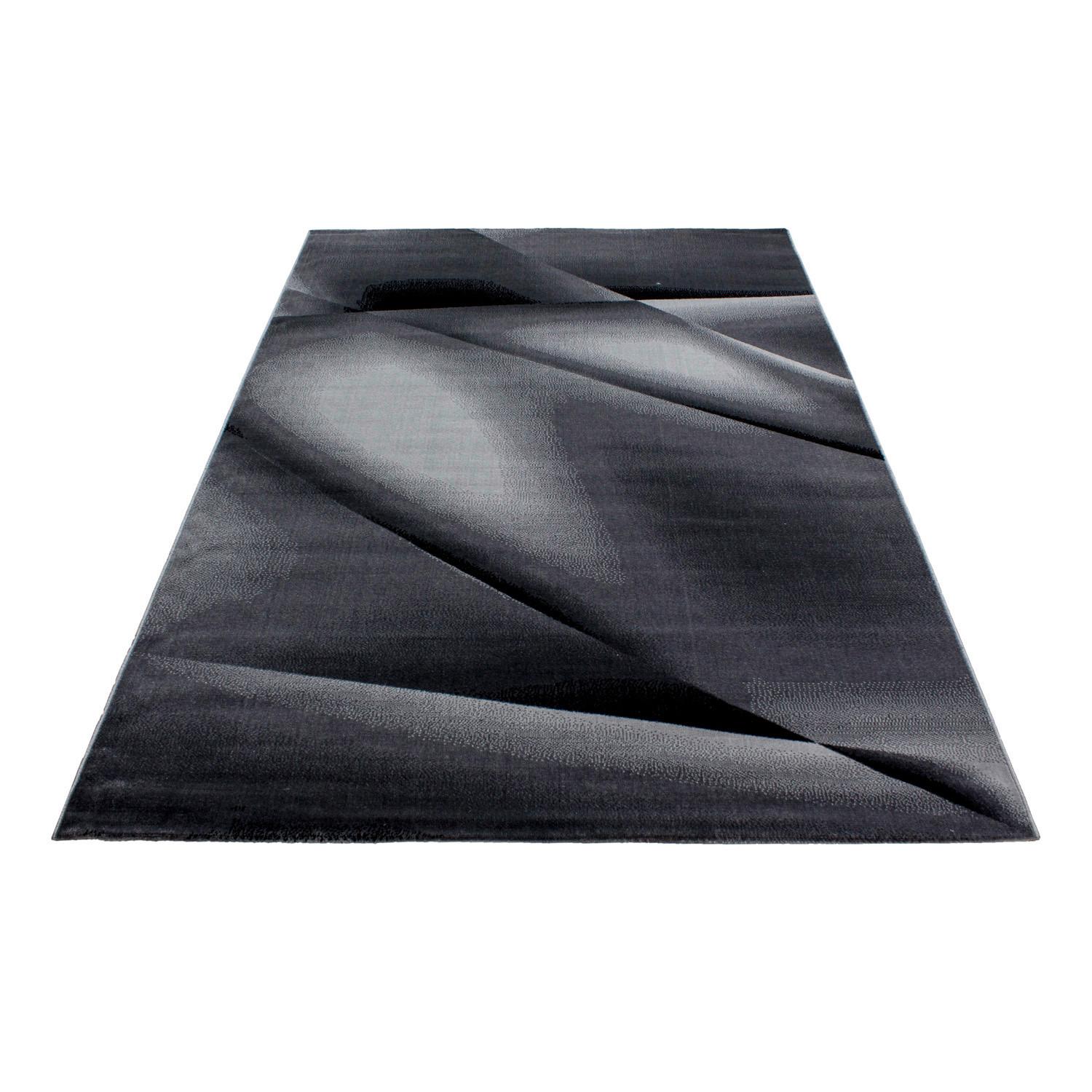 Webteppich Miami Schwarz ca. 80x150cm - Schwarz, Trend, Textil (80/150cm)