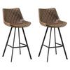Barhocker-Set Bowie 2er-Set ca. 58x102 cm Taupe - Taupe/Schwarz, KONVENTIONELL, Textil/Metall (50/102/55cm) - MID.YOU