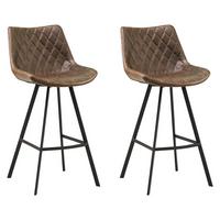 Barhocker-Set Bowie 2er-Set ca. 58x102 cm Taupe - Taupe/Schwarz, KONVENTIONELL, Textil/Metall (50/102/55cm) - MID.YOU