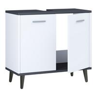 Waschbeckenunterschrank Landods Anthr./Weiß ca. 60 cm - Anthrazit/Weiß, MODERN, Holzwerkstoff/Kunststoff (60/56/28cm) - MID.YOU