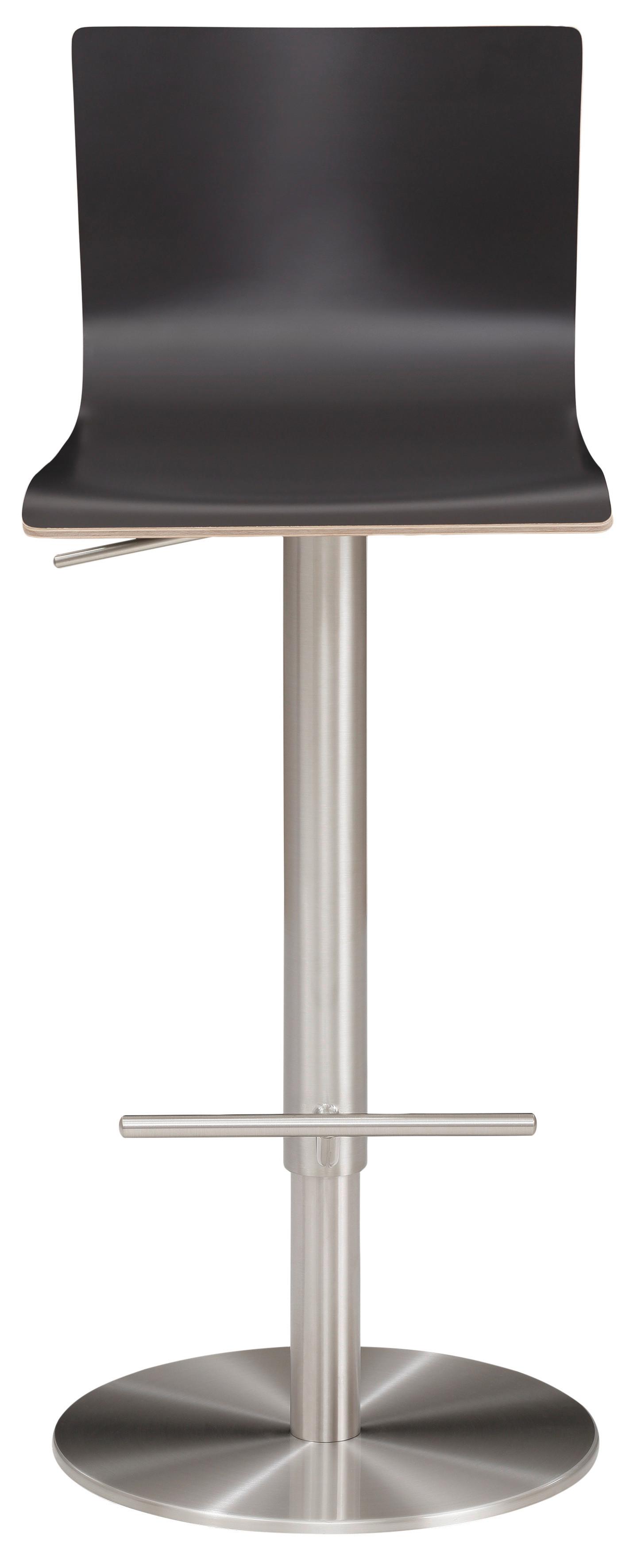 Barhocker My Henri ca. 39x81-107 cm Anthrazit - Chromfarben/Anthrazit, MODERN, Holz/Metall (39,5/81-107,5/43cm) - MID.YOU