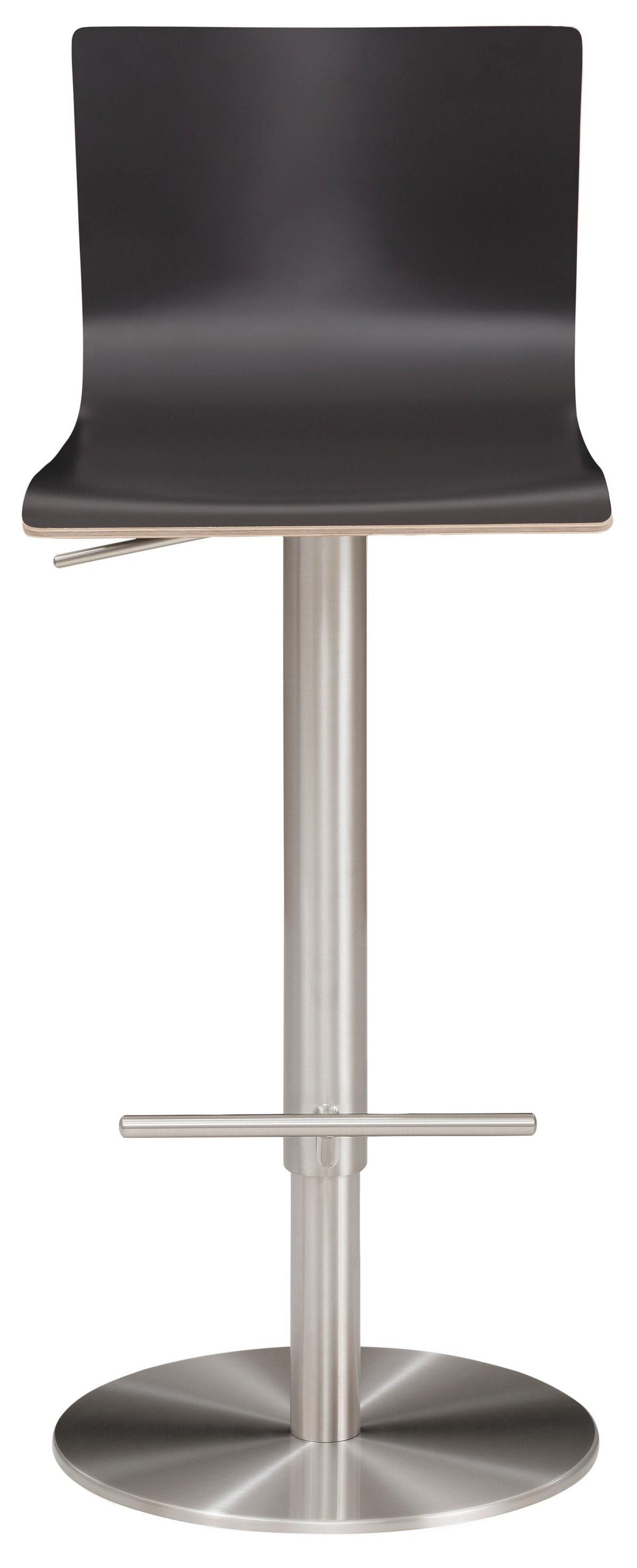 Barhocker My Henri ca. 39x81-107 cm Anthrazit - Chromfarben/Anthrazit, MODERN, Holz/Metall (39,5/81-107,5/43cm) - MID.YOU