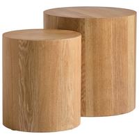 ZESTAW STOLIKÓW BOCZNYCH MIKE - kolor dębowy, Trend, materiał drewnopochodny (30-38/30-38/34-39cm) - Xora
