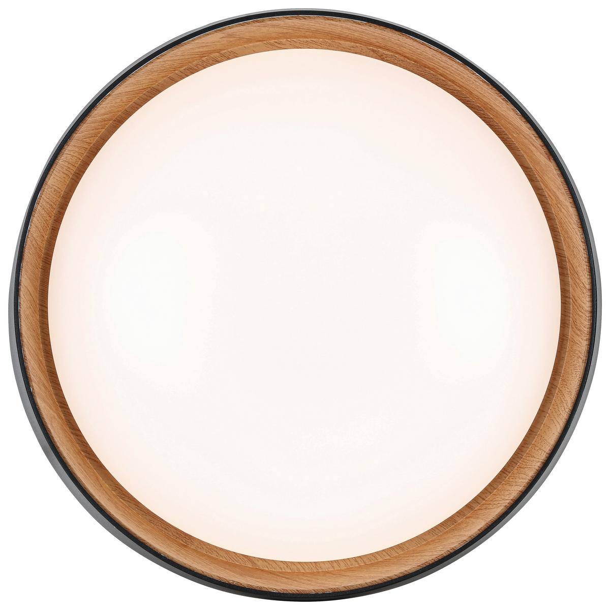 Plafonieră cu LED Lia - alb, Konventionell, plastic/lemn (39/7cm) - Mömax