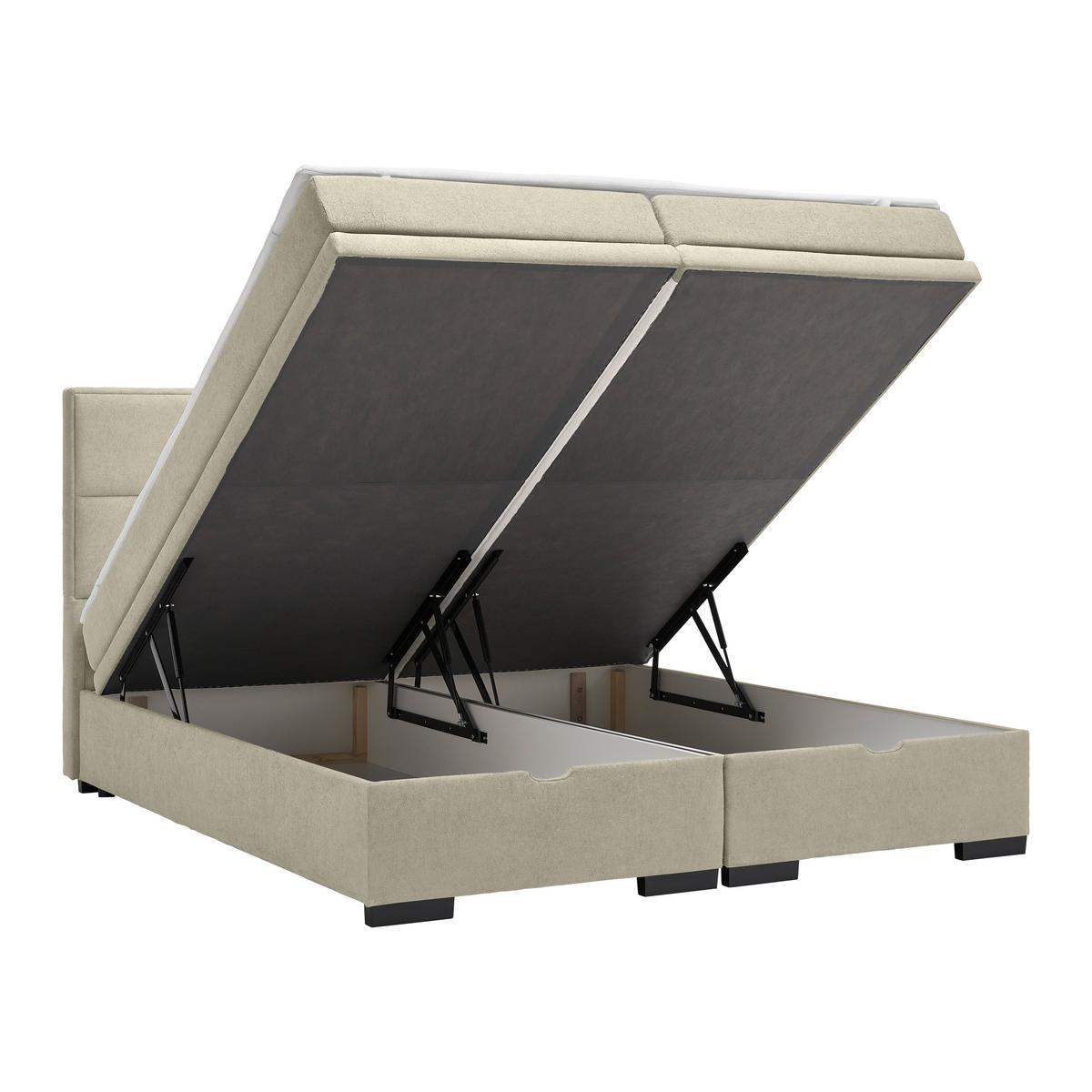 Boxspring Krevet Ethan - cappuccino/crna, Moderno, tekstil/plastika (160/200cm) - Premium Living