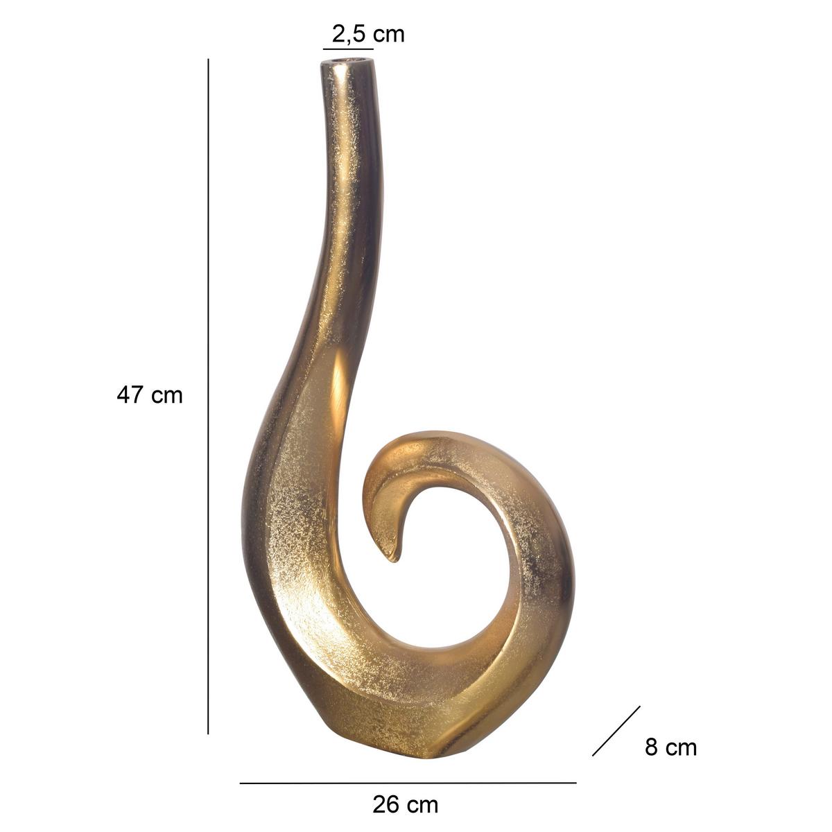DEKOVASE DEKOVASE SPIRALE GOLD - Goldfarben, Design, Metall (26/47/8cm) - Livetastic