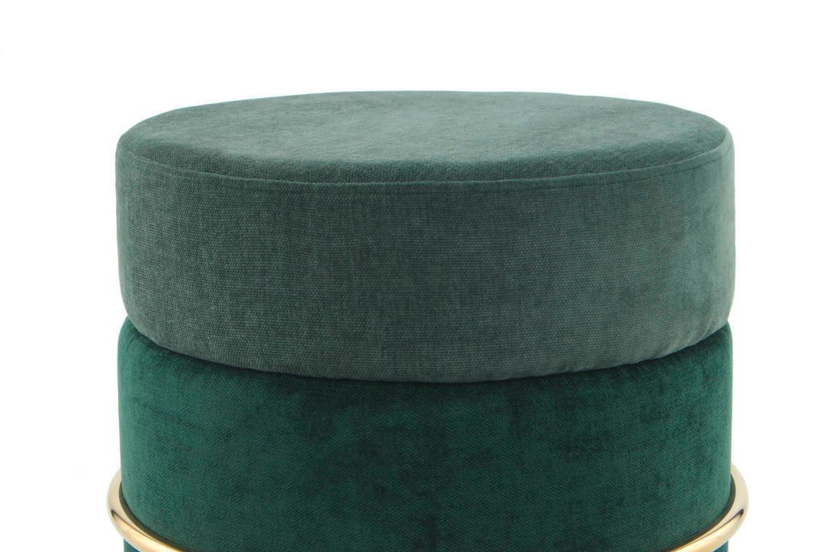 Hocker Grün ca. 48,5x46 cm - Goldfarben/Grün, Basics, Holzwerkstoff/Textil (48,5/46/48,5cm) - Kayoom