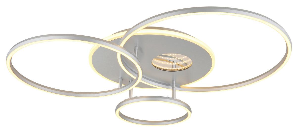 Led Stropna Svjetiljka Invertina - bijela/srebrne boje, Design, metal/plastika (90/70/13cm) - Globo