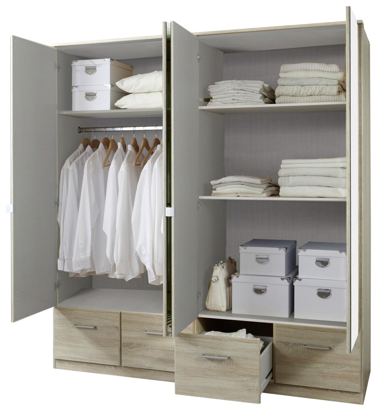Ormar S Klasičnm Vratima Imago - boje hrasta/boje aluminija, Konvencionalno, staklo/drvni materijal (180/199/58cm) - Modern Living