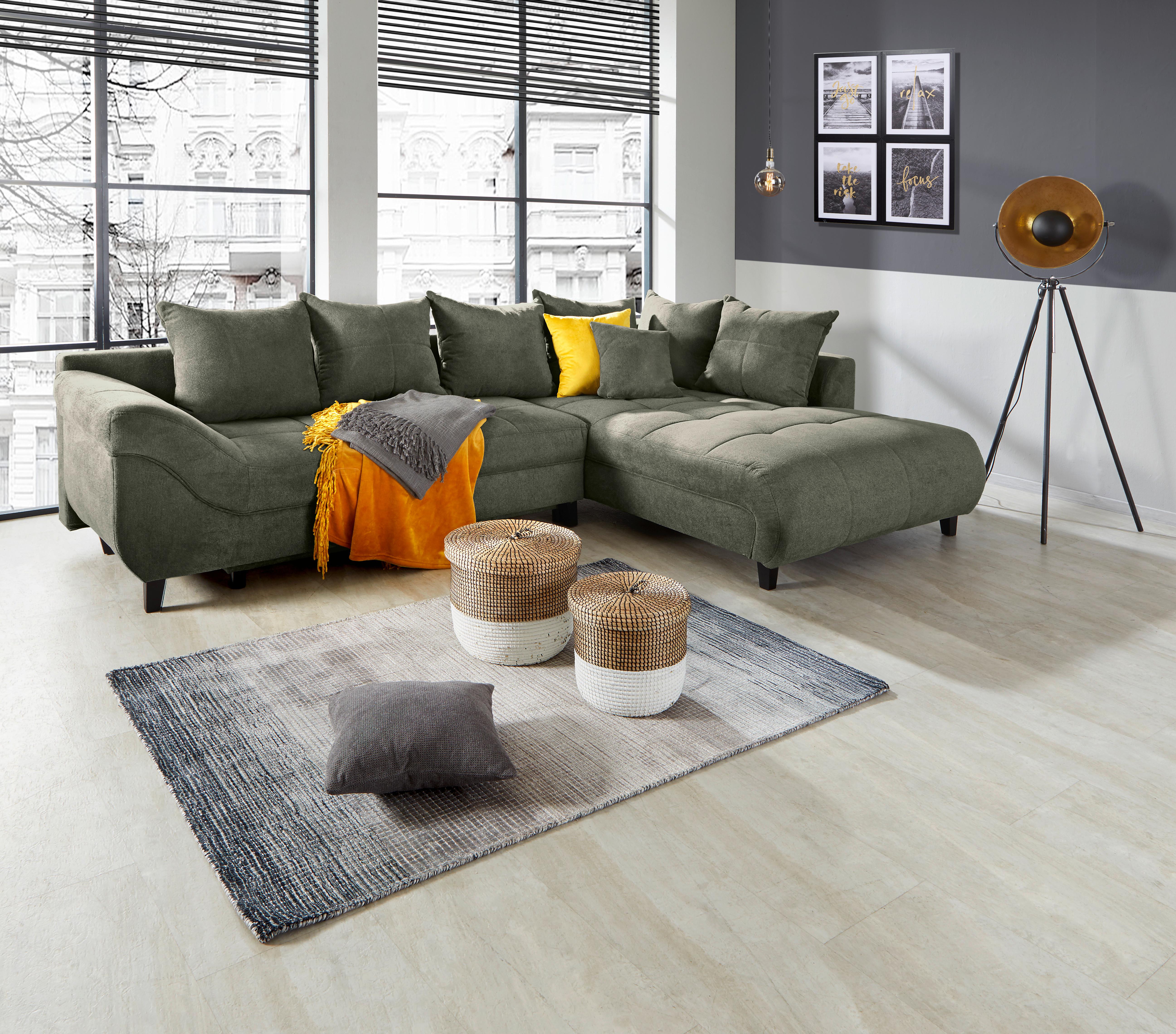 Colțar MENDOZA - verde/gri, Design, textil (309/197cm) - Modern Living