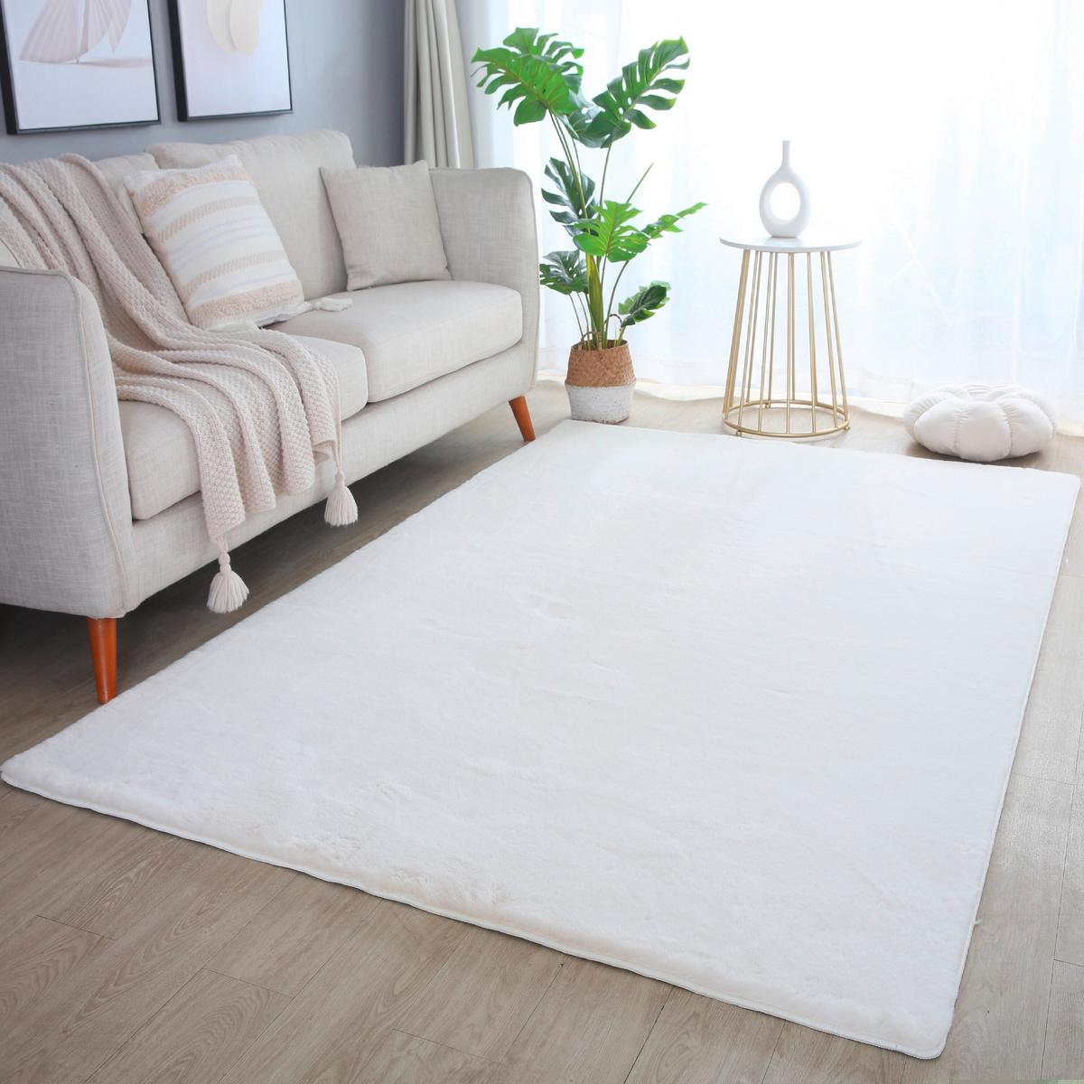 Hochflorteppich Pouffy Creme ca. 80x250cm - Creme, Basics, Textil (80/250cm)