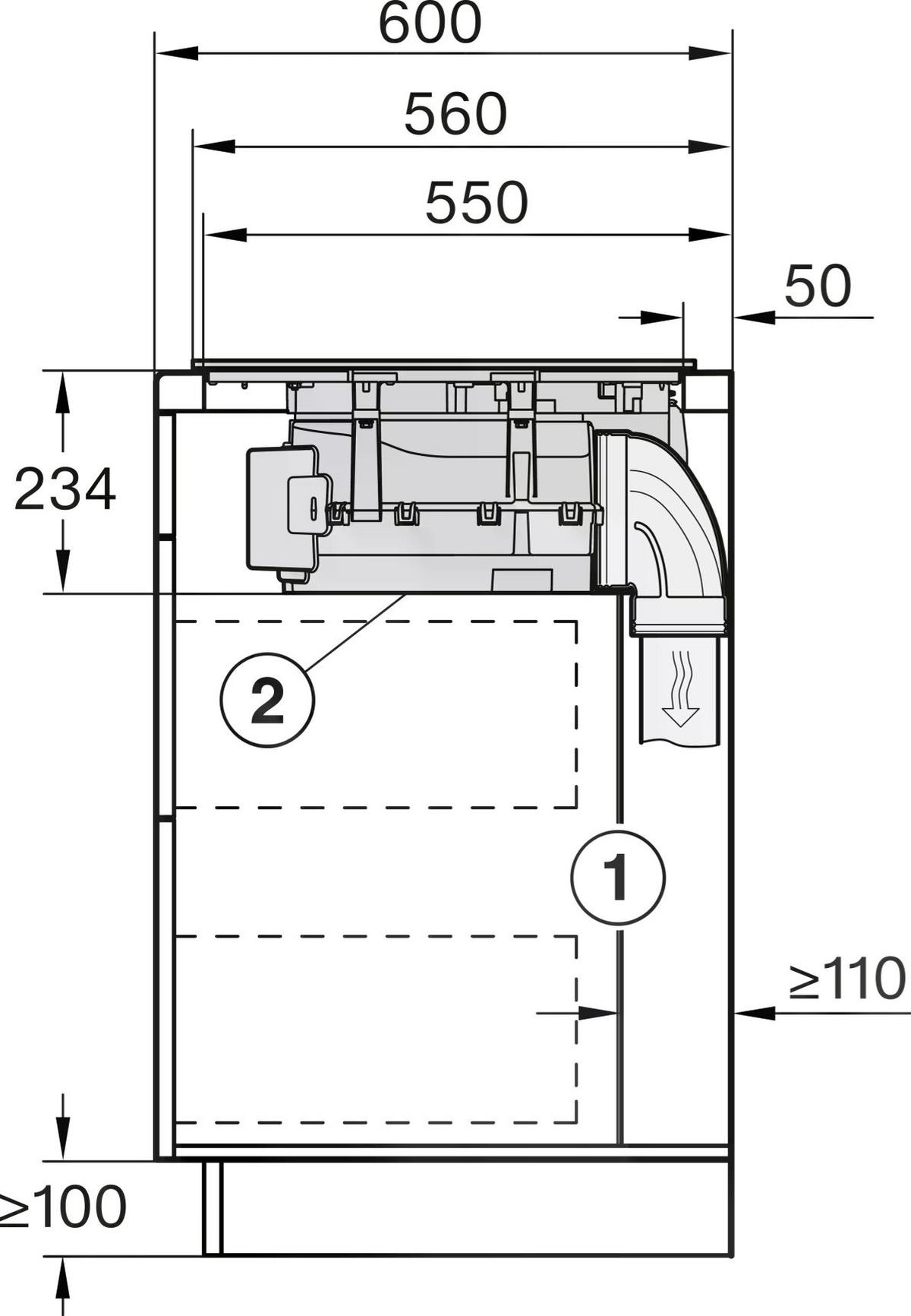 Kochfeld-Dunstabzug-Kombi KMDA7676FL-U - Schwarz, Basics, Glas (80,0/23,8/52,0cm) - Miele