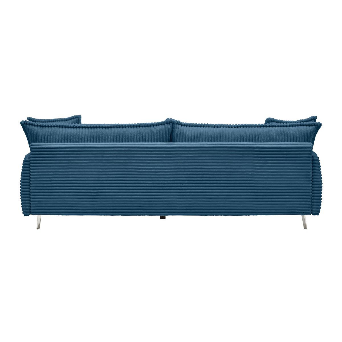 Bigsofa Kiss Blau - Blau/Chromfarben, MODERN, Holz/Metall (241/90/117cm) - Mömax