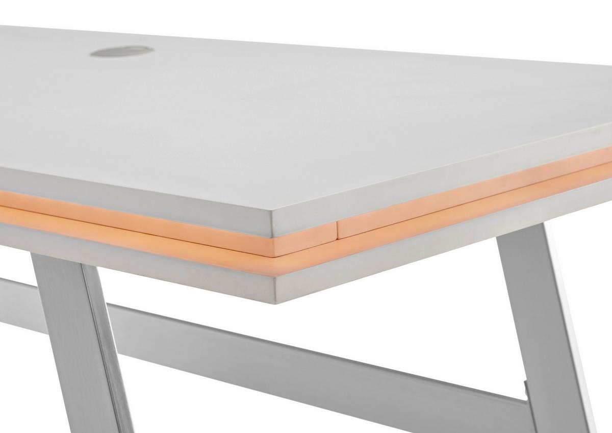Pisalna Miza Tiflis 1 - barve nerjavečega jekla/bela, Moderno, kovina/leseni material (140/75/60cm) - Mömax