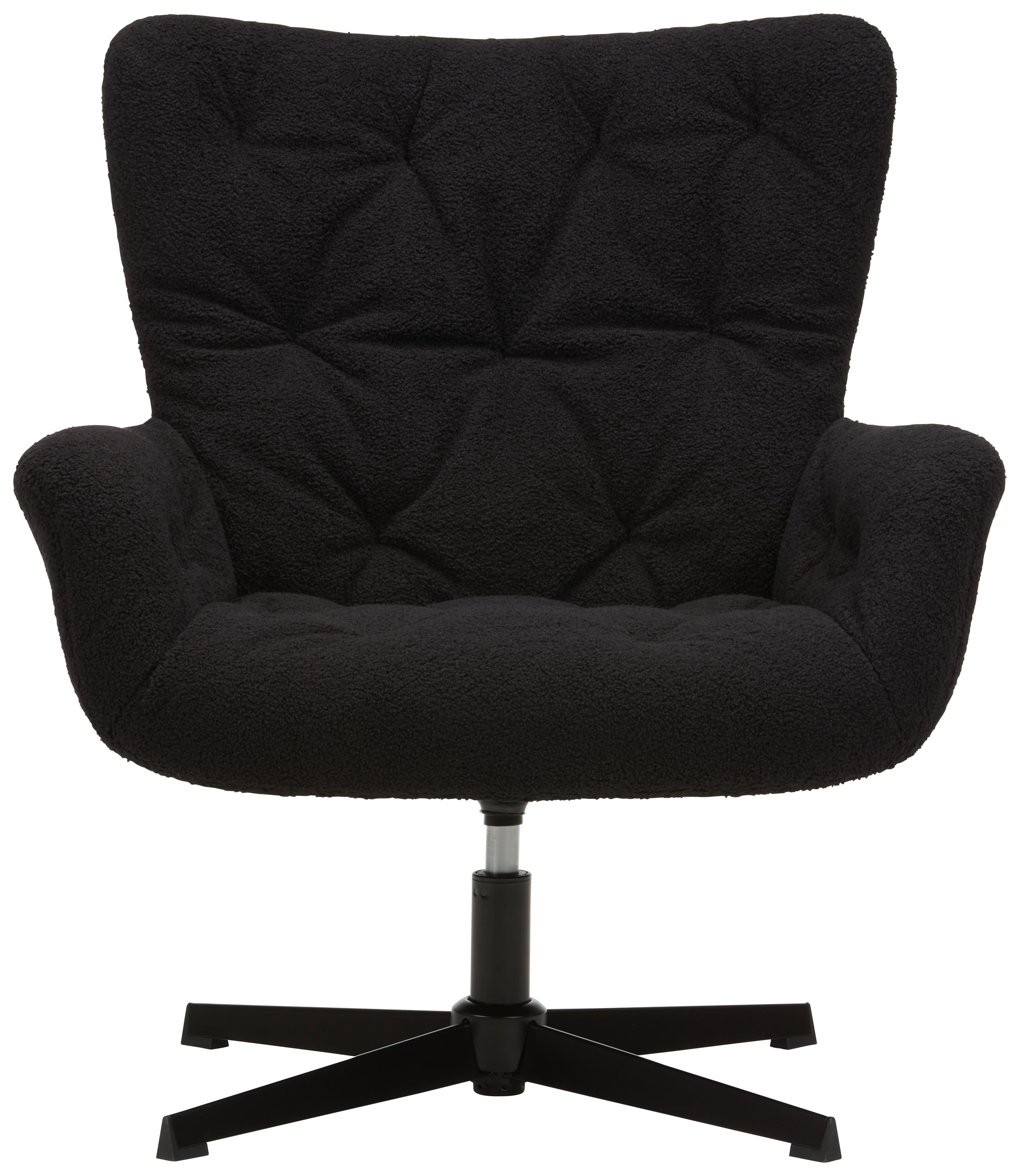 Vrtljivi Stol Lounge -Trend- - črna, Moderno, kovina/tekstil (85cm) - Premium Living