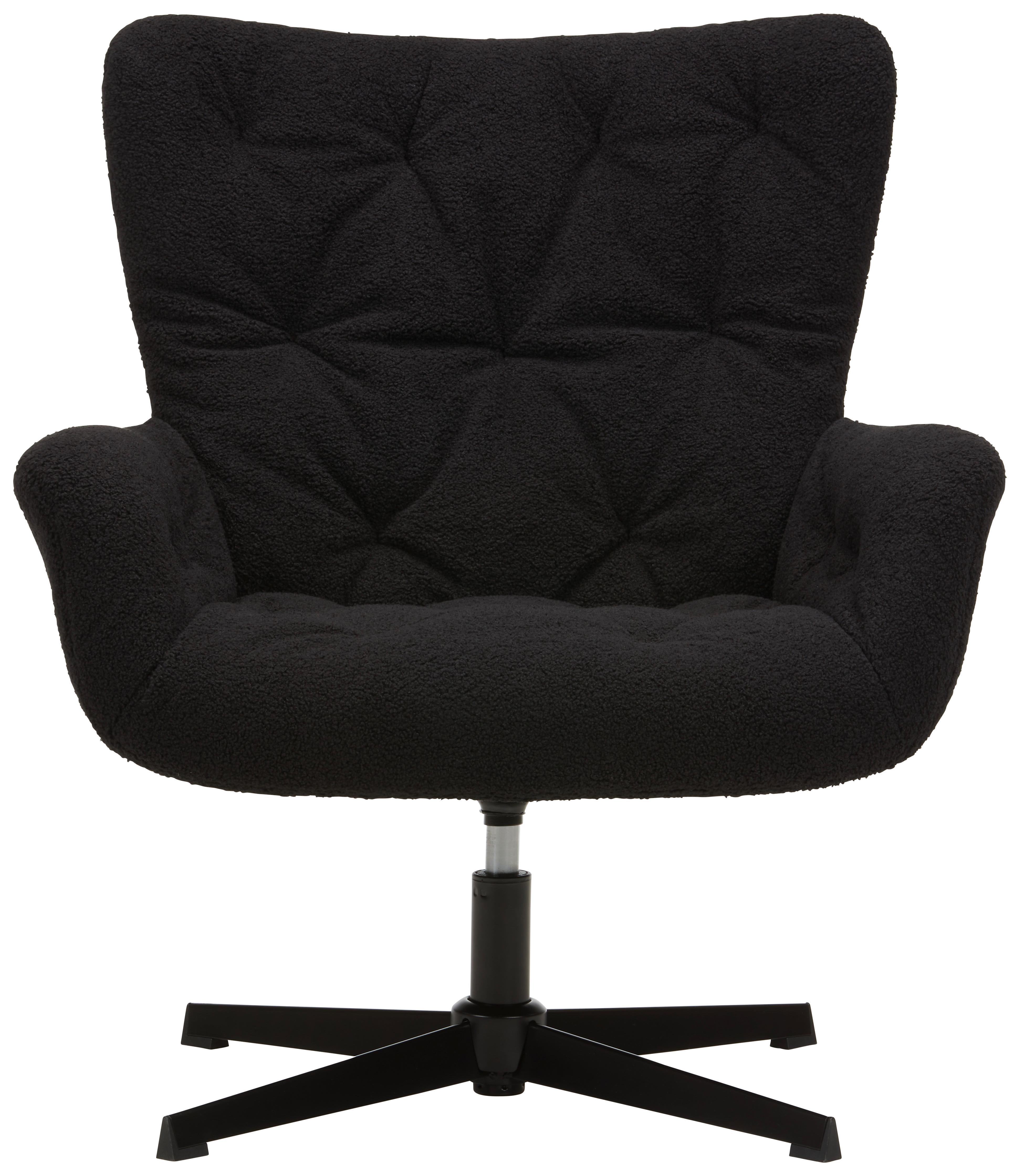 Vrtljivi Stol Lounge -Trend-, Črna - črna, Moderno, kovina/tekstil (85/89/77cm) - Premium Living