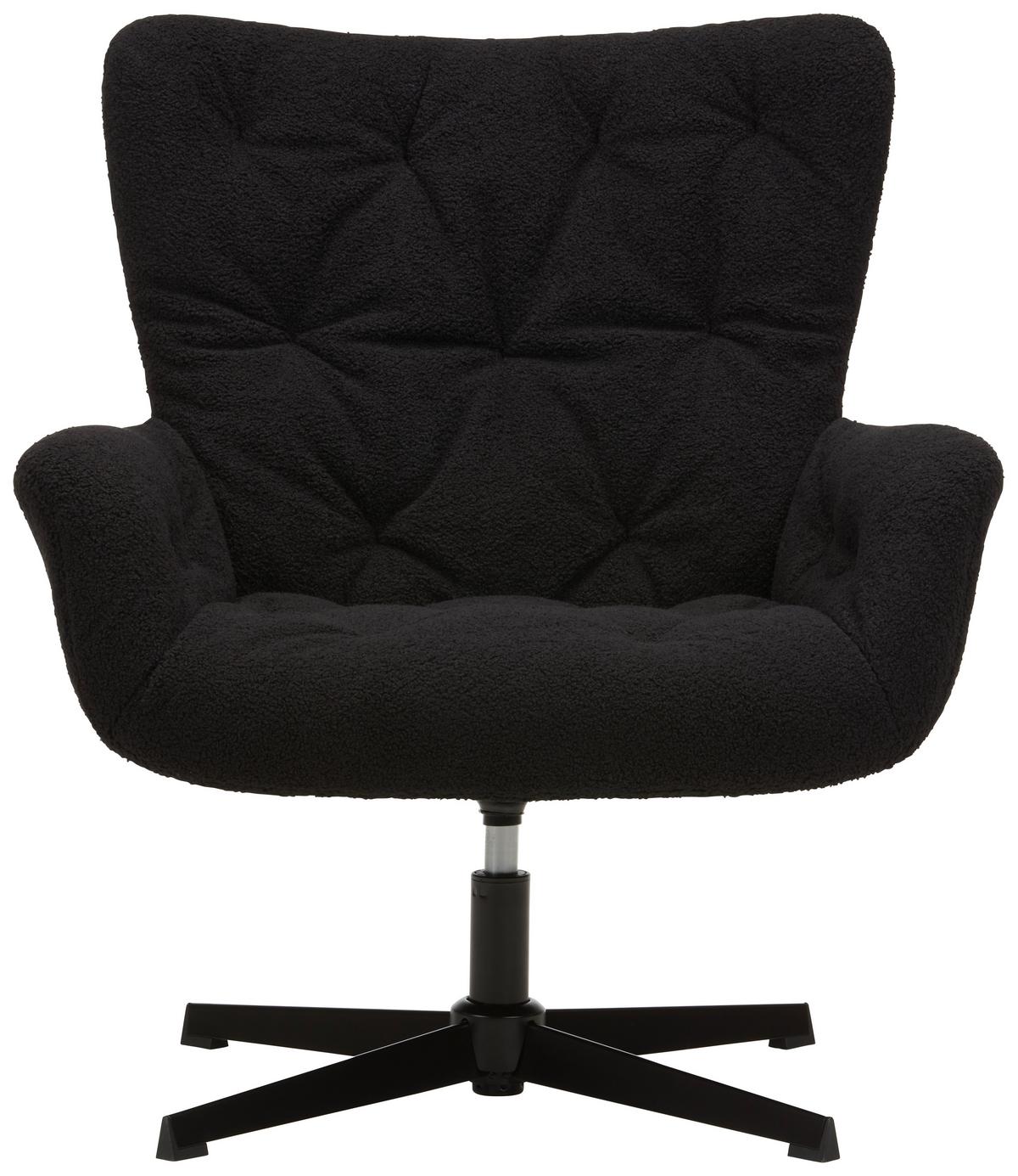 Drehstuhl in Schwarz - Schwarz, Modern, Holz/Textil (85/89/77cm) - Premium Living