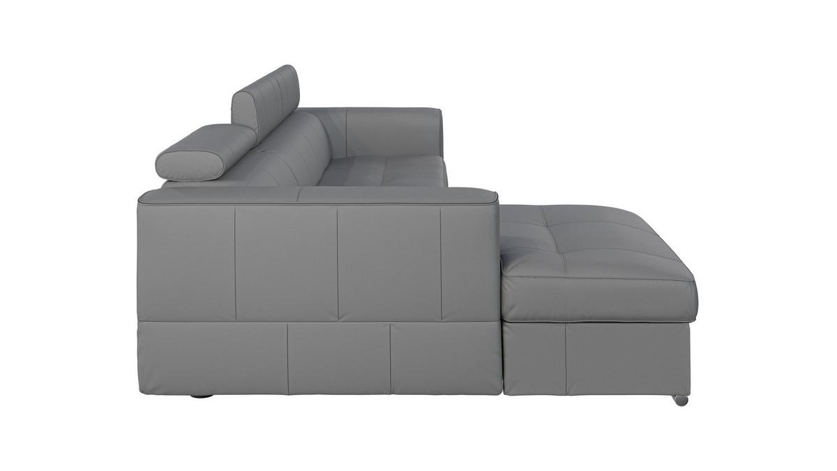Sarokkanapé Ágyfunkcióval Go - szürke, Konventionell, bőr/faalapú anyag (174/274cm)
