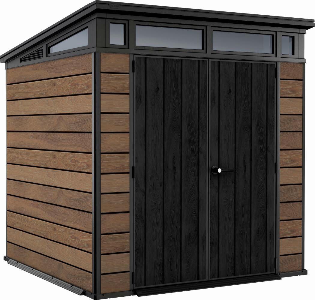 Kerti Ház Walnut Pent 7/7 - barna/fekete, műanyag (216/226/216cm) - Keter