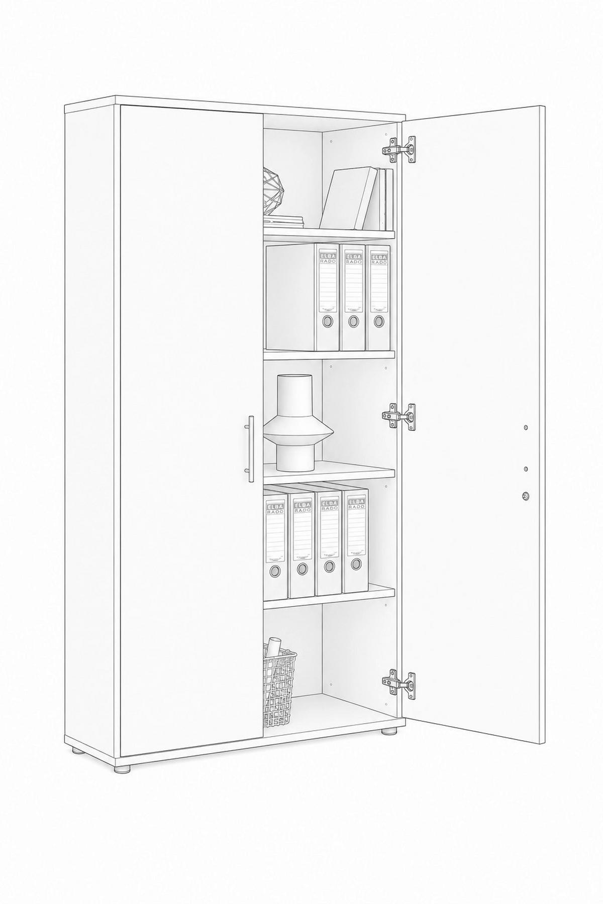 AKTENSCHRANK OFFICE EDITION - Grau/Sonoma Eiche, MODERN, Holzwerkstoff (84,4/185,6/33cm) - MID.YOU