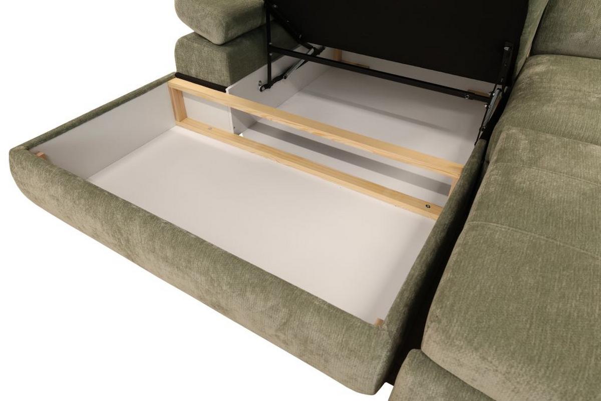 Kutna Garnitura Vegas - zelena/crna, Design, drvo/tekstil (173/294cm) - Modern Living