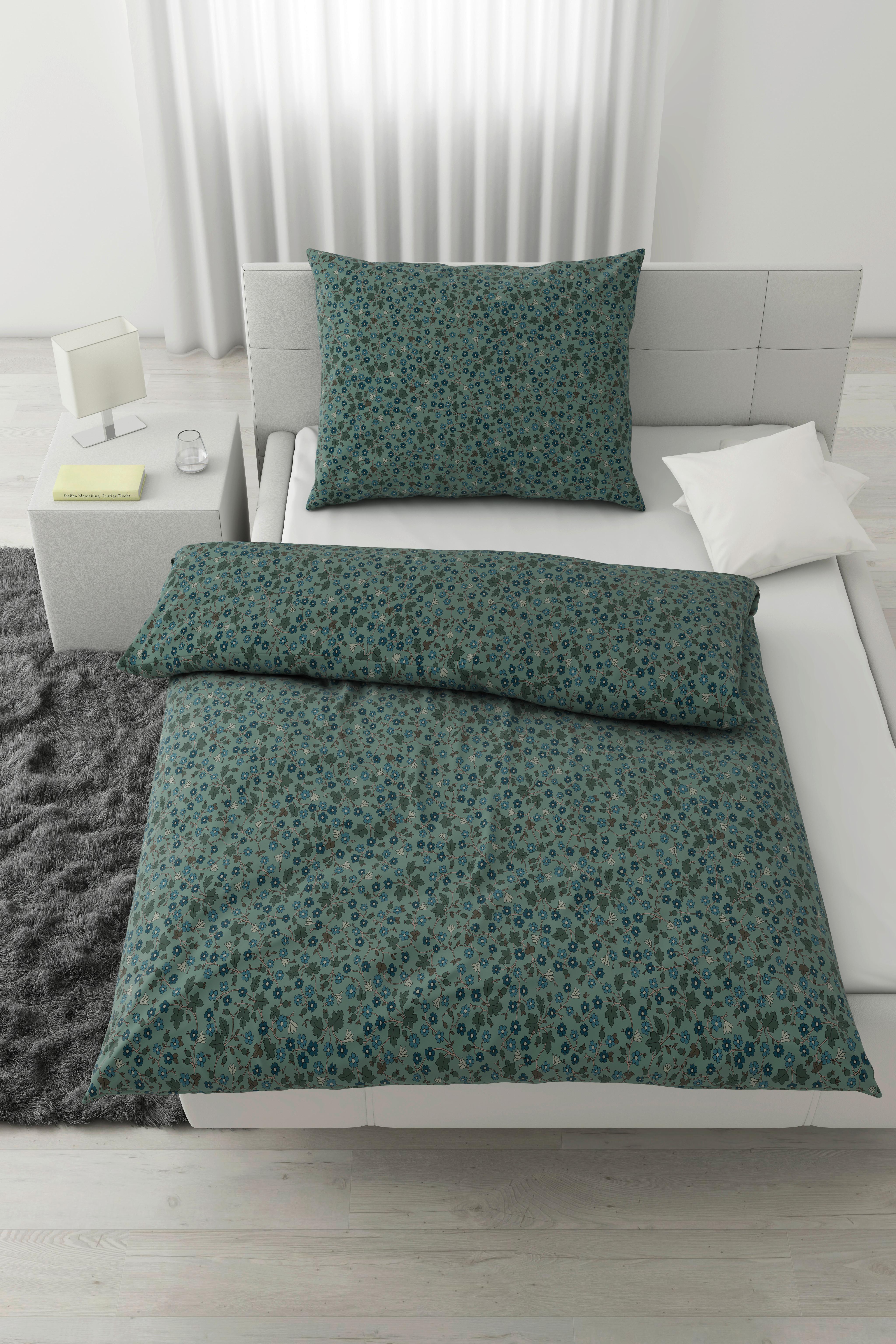 Ágyneműhuzat-garnitúra Hedda - jadezöld, Romantik / Landhaus, textil (140/200cm) - Modern Living