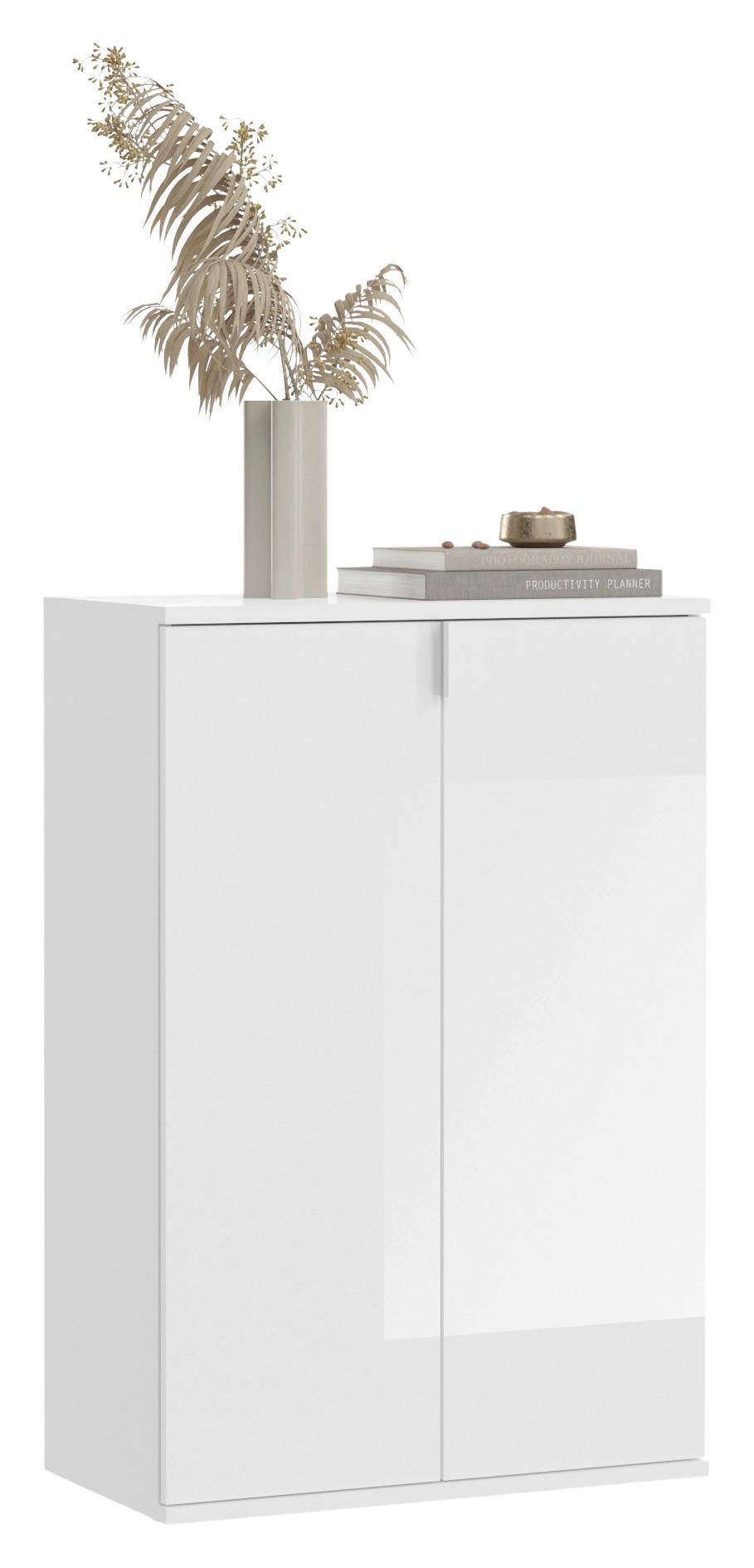 Komoda Projekt X - bela/visoki sijaj, Moderno, leseni material (91/99/34cm) - MID.YOU