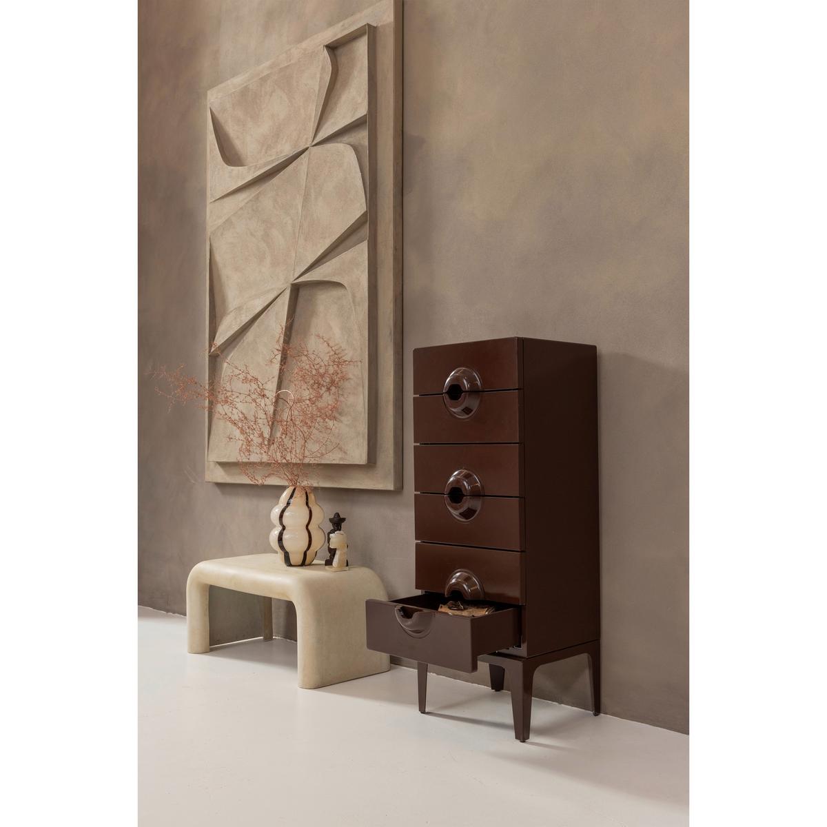 Kommode Merge Braun, Rot B: 44cm - Rot/Braun, Design, Holz (44/120/45cm) - Livetastic