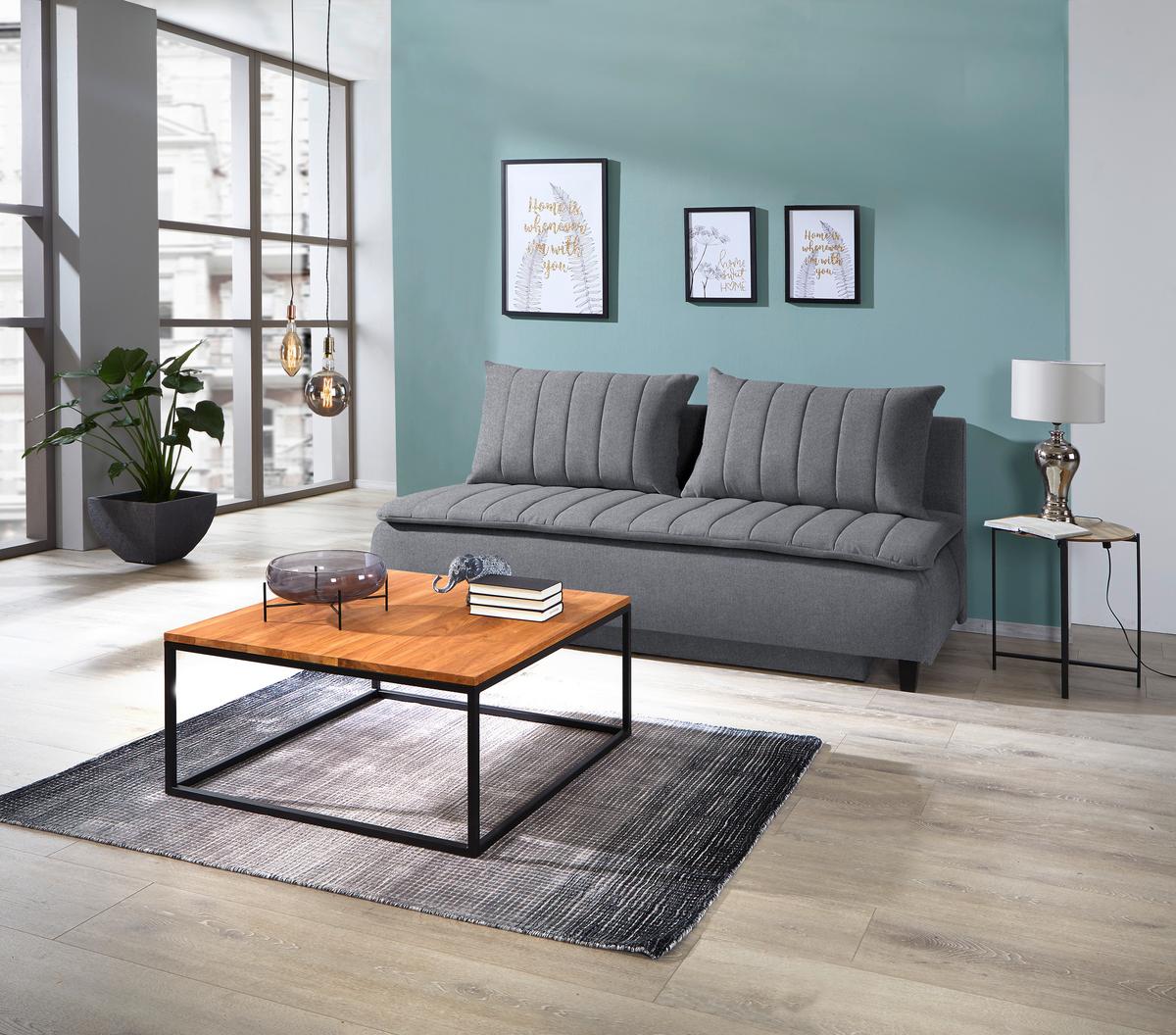 Canapea Boxspring MARINO - gri închis, Modern, textil (208/102/96cm) - Luca Bessoni