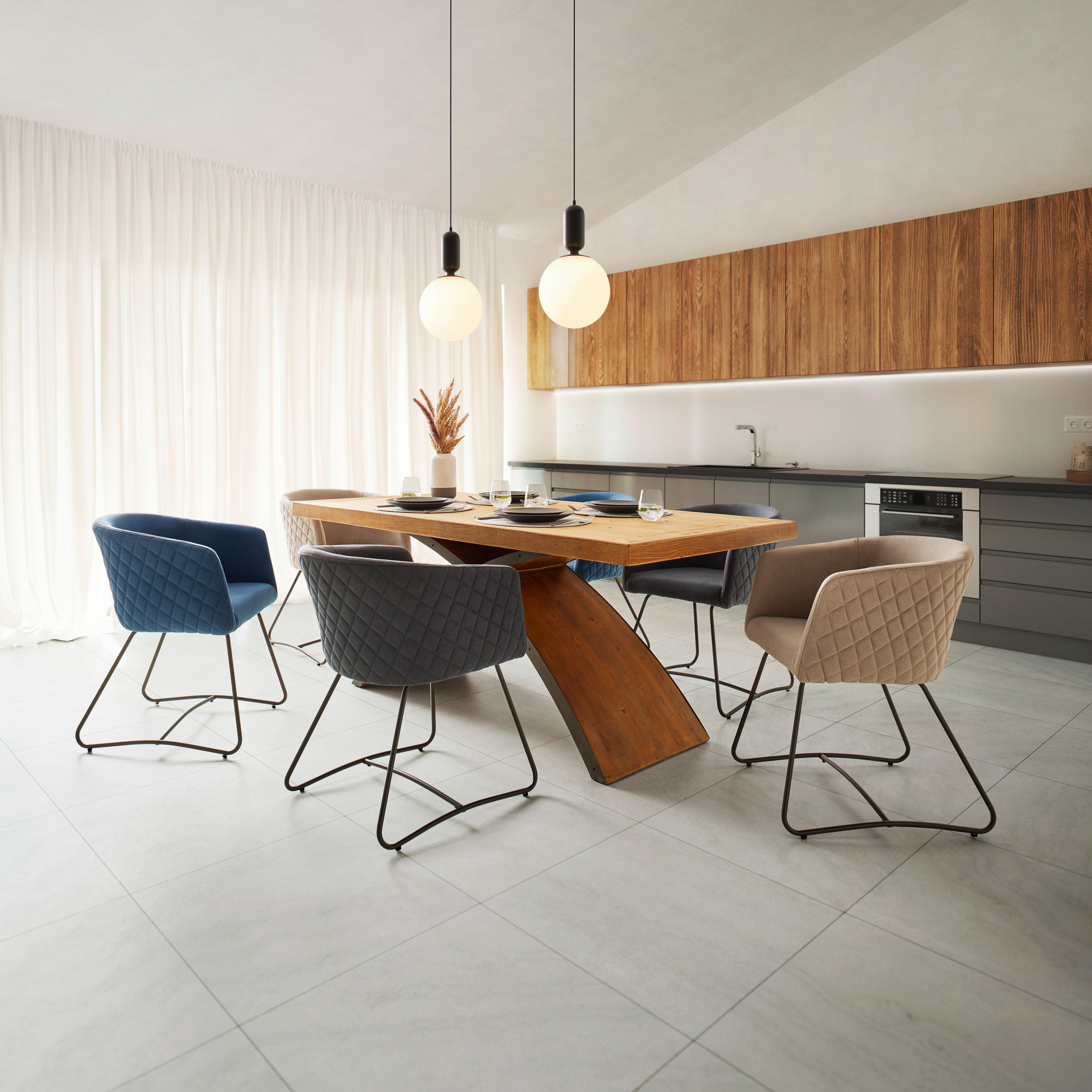 Esstisch Laurien in Holz Kiefer massiv ca. 180x90 cm - Kieferfarben, MODERN, Holz/Metall (180/90/75cm) - Bessagi Home