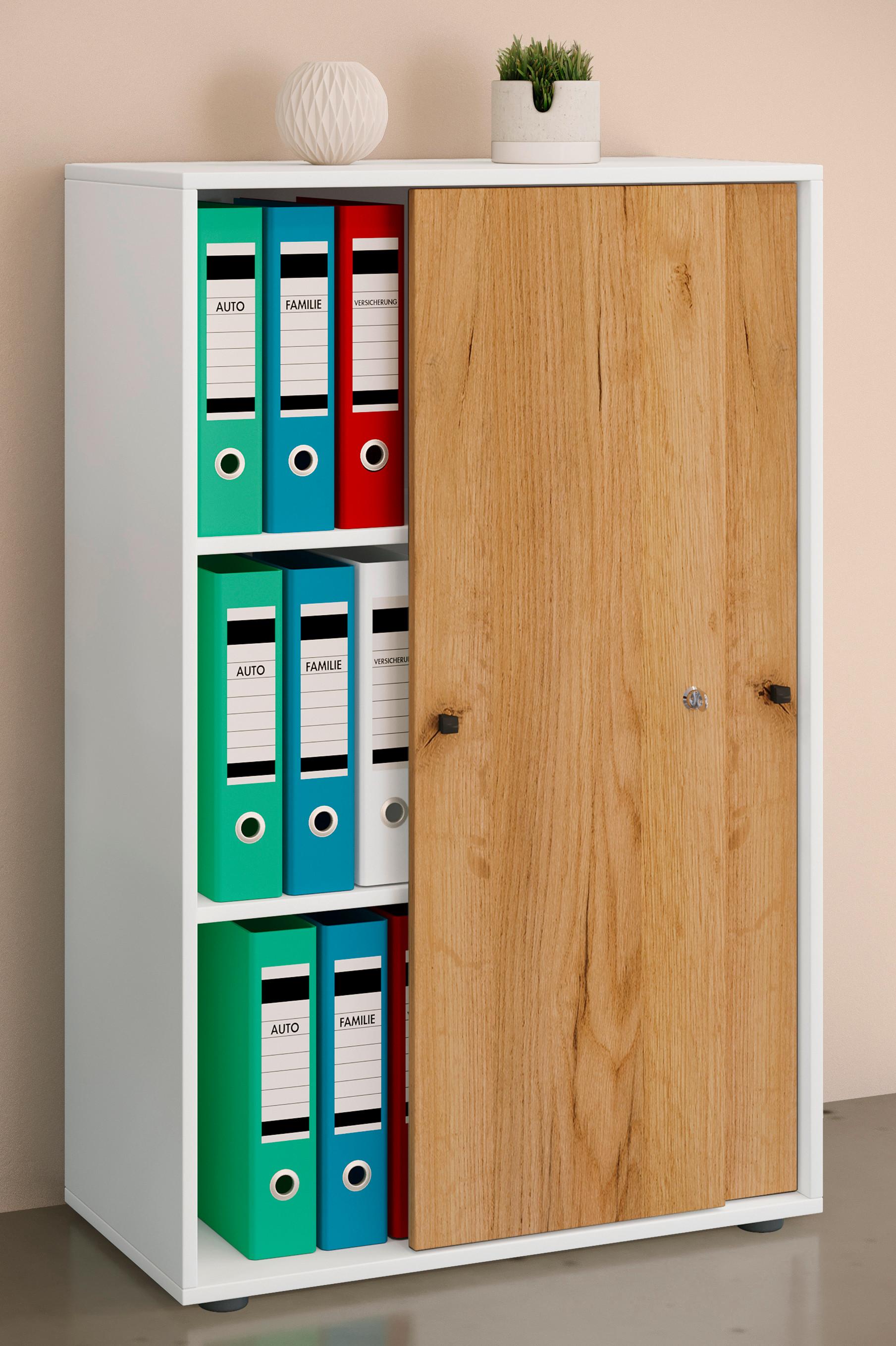 Arhivska Omara Lona Xl, Bela, Barva Hrasta - bela/medeni hrast, Design, leseni material (70/110/39cm) - MID.YOU