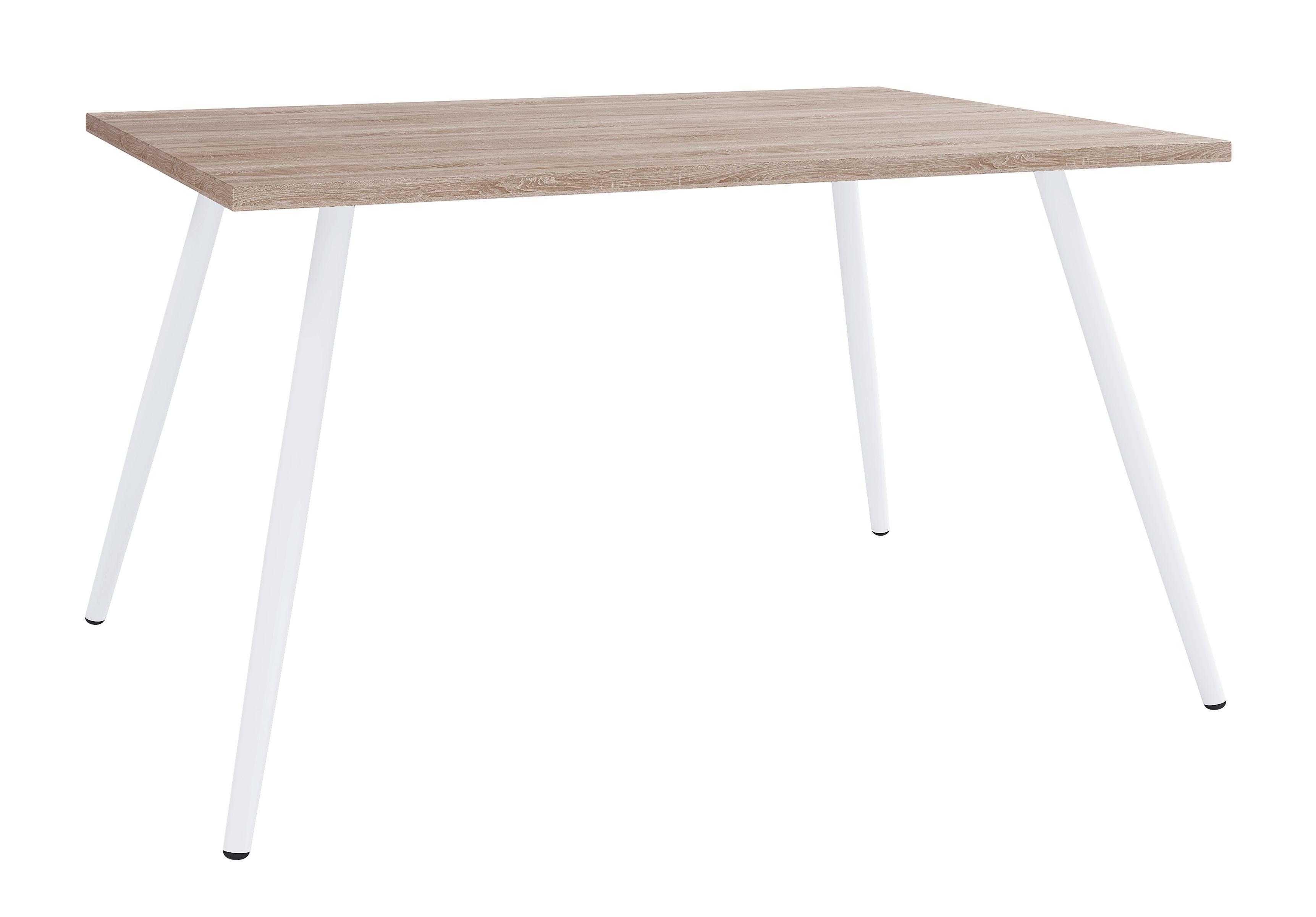 Pisalna Miza Salia, Bela, Barva Hrasta, 80x50cm - bela/hrast sonoma, Moderno, kovina/leseni material (80/50/70cm) - MID.YOU