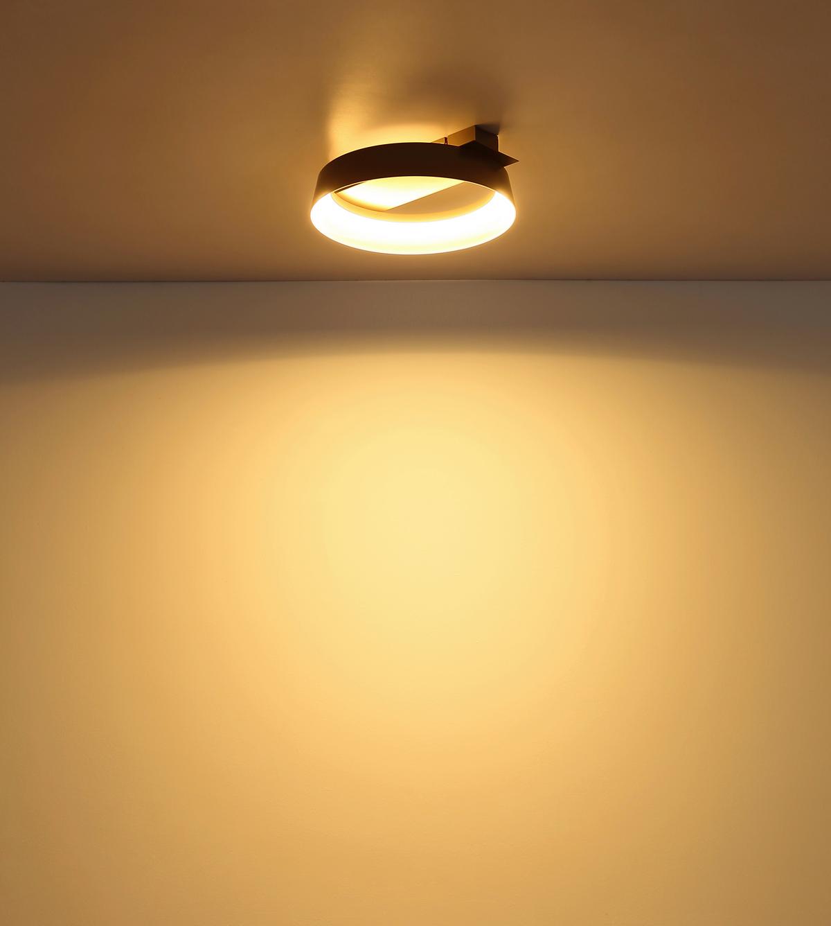 Led Stropna Svjetiljka Syrakus - smeđa/opalna, Design, metal/plastika (26/25/7,5cm) - Globo