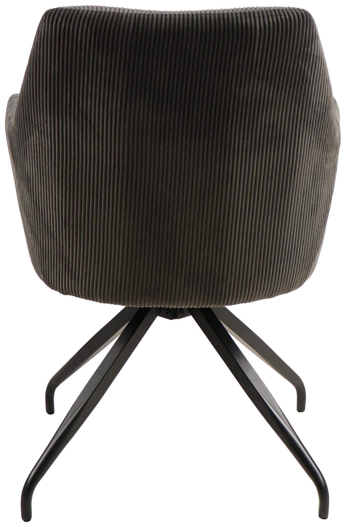 KRZESŁO Z PODŁOKIETNIKAMI JEANETTE - czarny/szary, Modern, metal/drewno (57/86/65cm) - MID.YOU