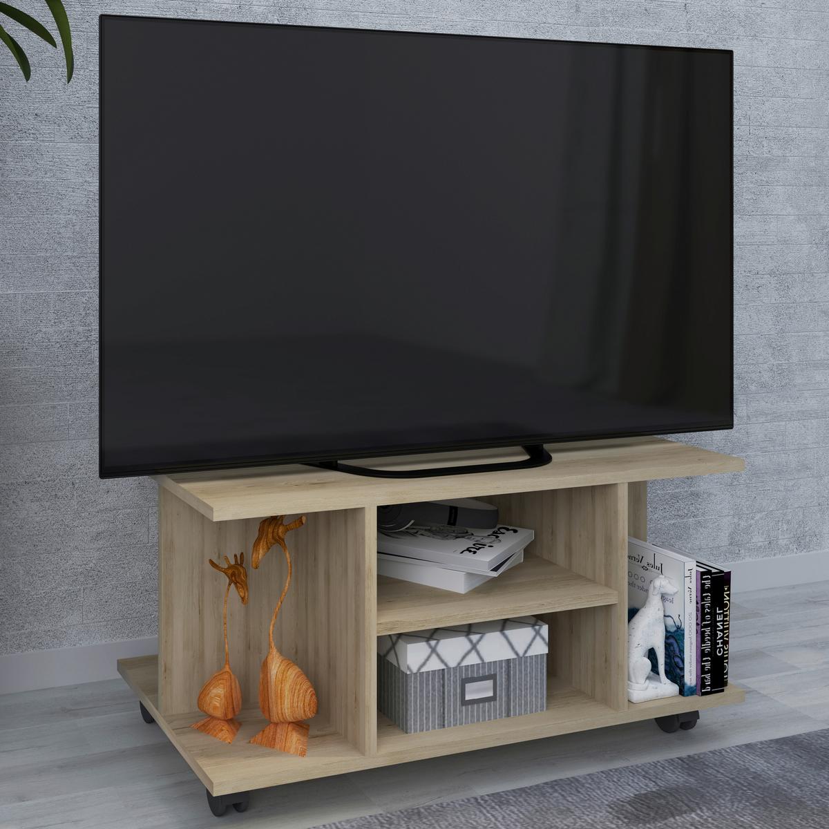 Stojalo Za Tv Findalo, Barva Bukve - barve bukve, Moderno, umetna masa/leseni material (80/40/40cm) - MID.YOU