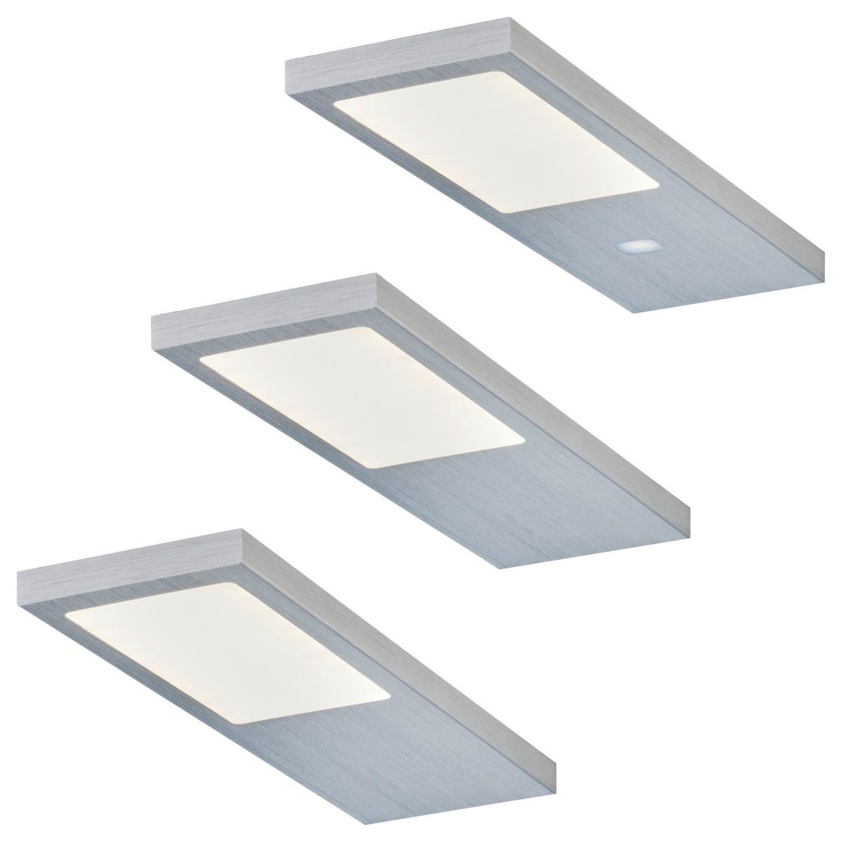 Unterbauleuchten-Set 422043, 3-teilig - Edelstahlfarben (17/5/0,7cm) - Based